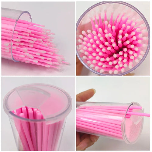 100PCS Eyelash Cleaning Swabs – Lash Extension & Glue Remover Tools