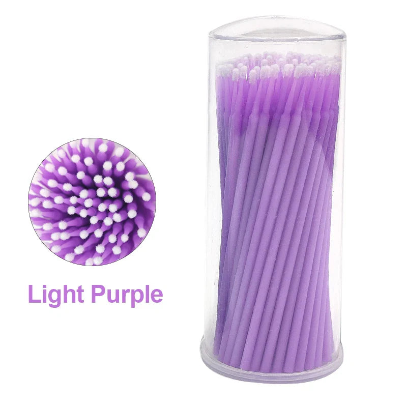 100PCS Eyelash Cleaning Swabs – Lash Extension & Glue Remover Tools