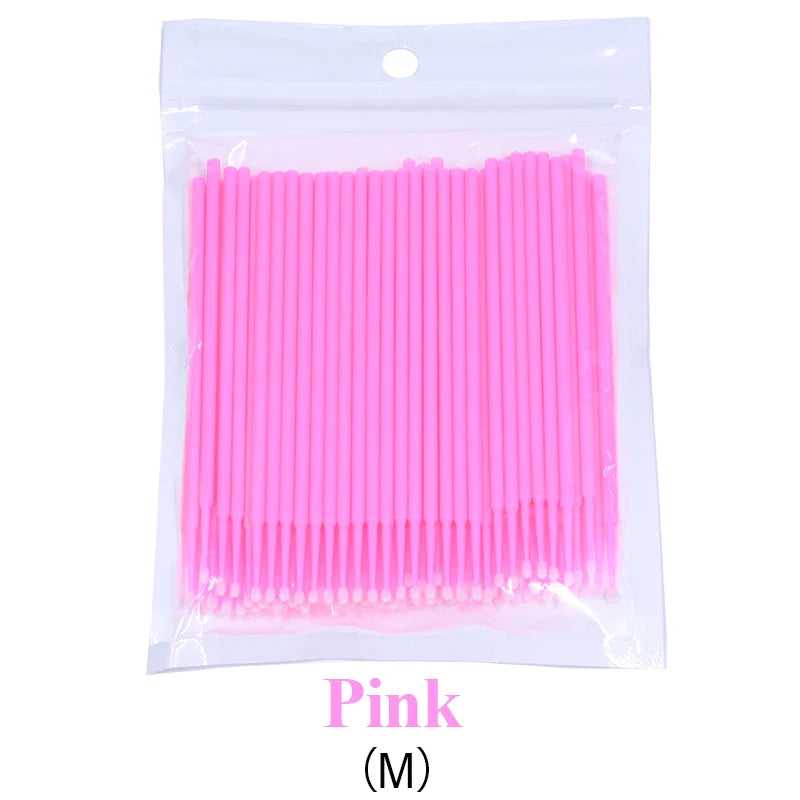100PCS Eyelash Cleaning Swabs – Lash Extension & Glue Remover Tools