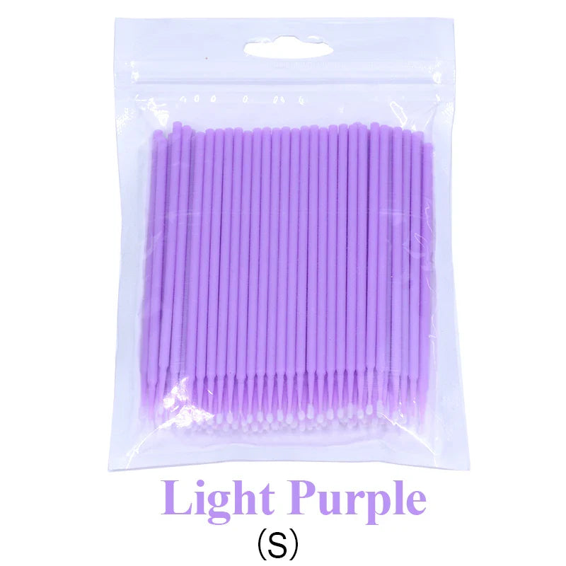 100PCS Eyelash Cleaning Swabs – Lash Extension & Glue Remover Tools