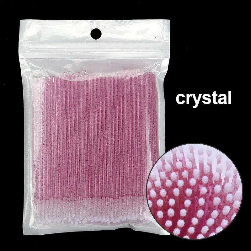 100PCS Eyelash Cleaning Swabs – Lash Extension & Glue Remover Tools
