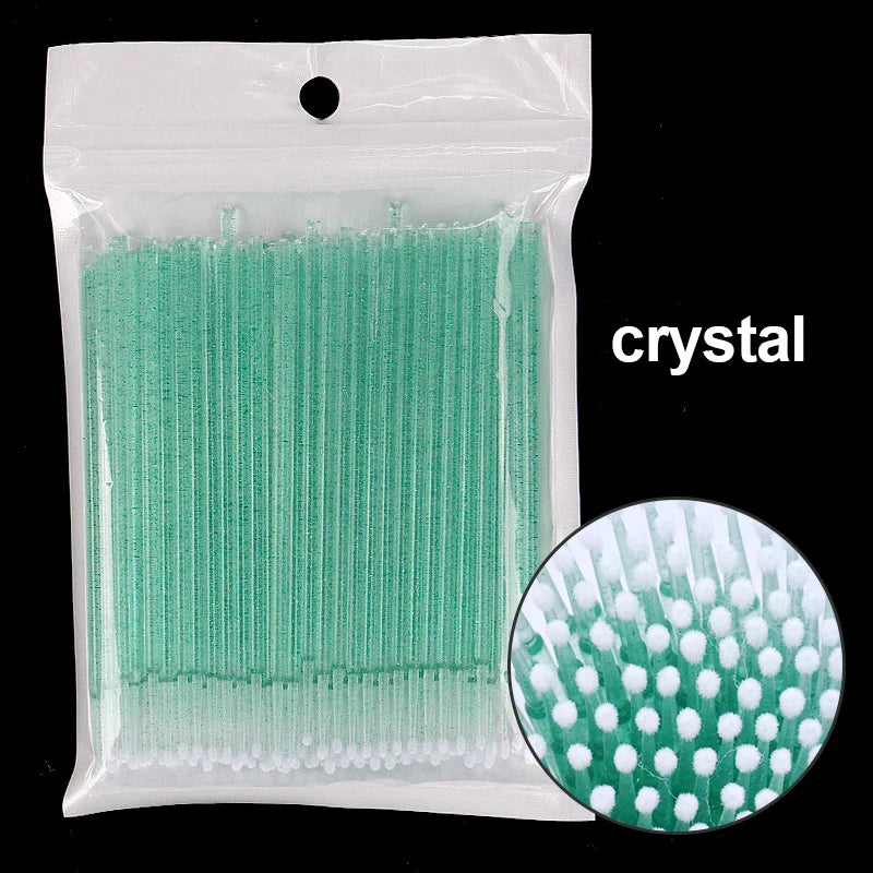 100PCS Eyelash Cleaning Swabs – Lash Extension & Glue Remover Tools